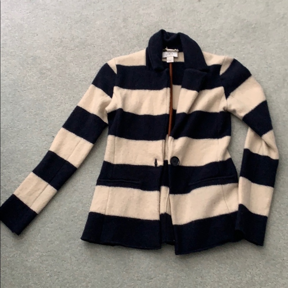 Loft - preppy striped merino wool blazer